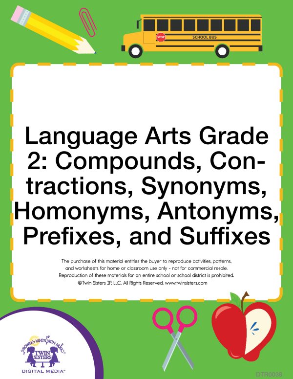 Image representing cover art for Language Arts Grade 2: Compounds, Contractions, Synonyms, Homonyms, Antonyms, Prefixes, and Suffixes