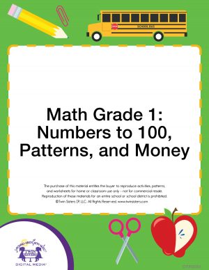 Image representing cover art for Math Grade 1: Numbers to 100, Patterns, and Money