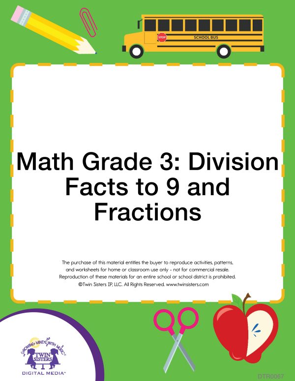 Image representing cover art for Math Grade 3: Division Facts to 9 and Fractions