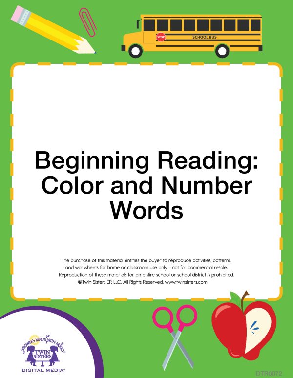 Image representing cover art for Beginning Reading: Color and Number Words