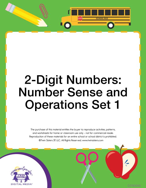 Image Representing Cover Art For 2-Digit Numbers: Number Sense And Operations Set 1