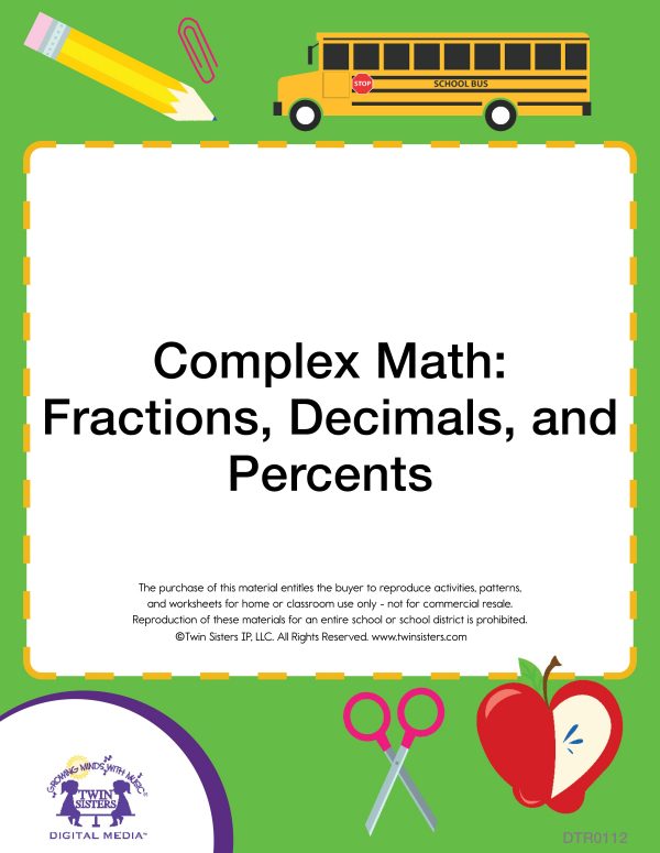 Image Representing Cover Art For Complex Math: Fractions, Decimals, And Percents