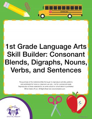 Image representing cover art for 1st Grade Language Arts Skill Builder: Consonant Blends, Digraphs, Nouns, Verbs, and Sentences