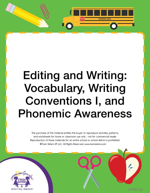 Image representing cover art for Editing and Writing: Vocabulary, Writing Conventions I, and Phonemic Awareness