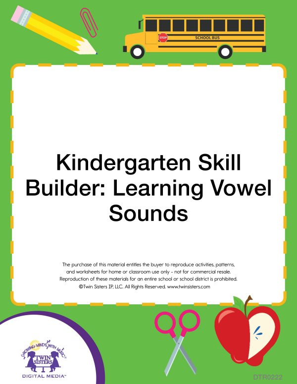 Image Representing Cover Art For Kindergarten Skill Builder: Learning Vowel Sounds