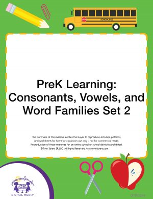 Image representing cover art for PreK Learning: Consonants, Vowels, and Word Families Set 2