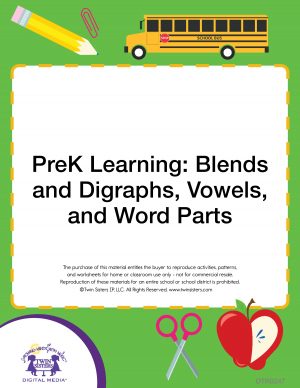 Image representing cover art for PreK Learning: Blends and Digraphs, Vowels, and Word Parts