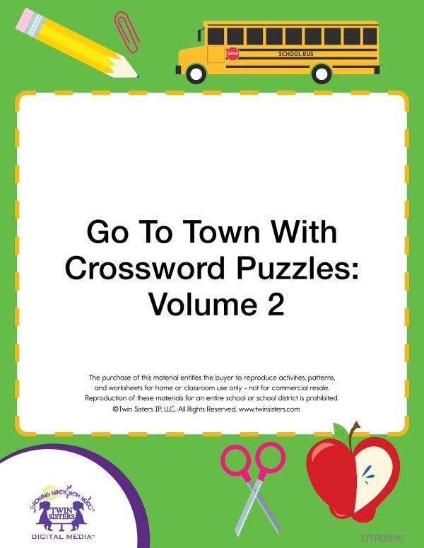 Image Representing Cover Art For Go To Town With Crossword Puzzles: Volume 2