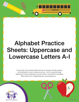 Image representing cover art for Alphabet Practice Sheets: Uppercase and Lowercase Letters A-I