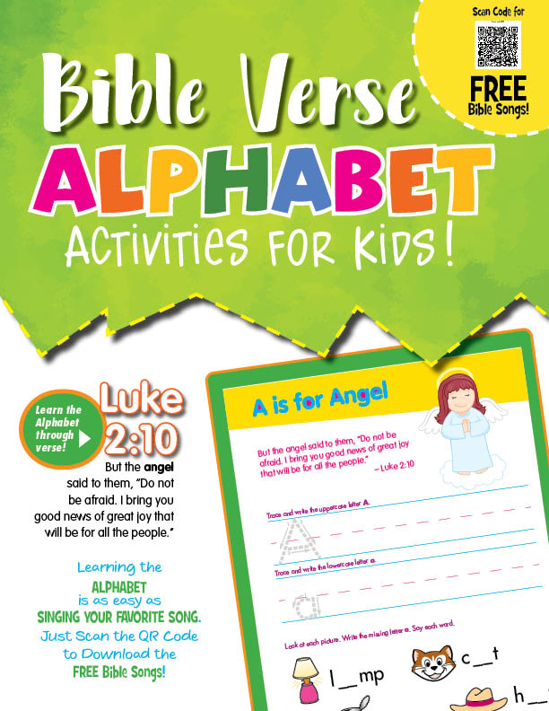 Cover art image for Bible Verse Alphabet Activities for Kids