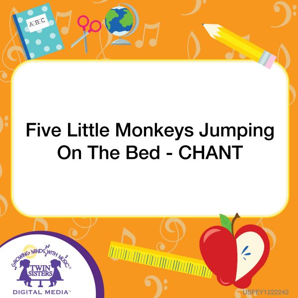 Image Representing Cover Art For Five Little Monkeys Jumping On The Bed - Chant