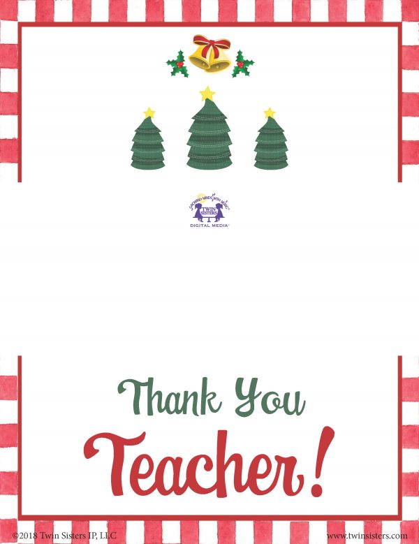 Thank You Teacher Gift Certificate (Christmas Pine Tree)