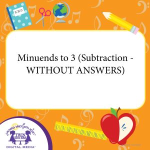 Cover art for Minuends to 3 (Subtraction - WITHOUT ANSWERS)