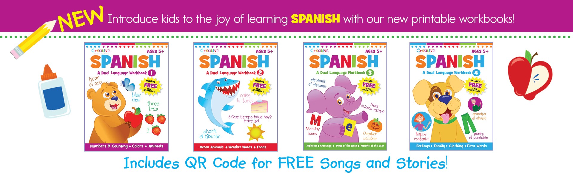 New Dual Language Spanish Workbooks